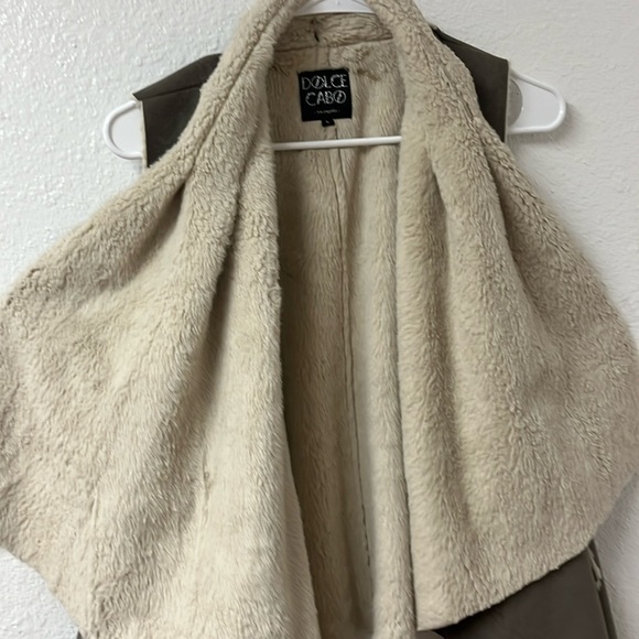DOLCE CABO Women's suede open cardigan wrap drape Size Large - Picture 5 of 8